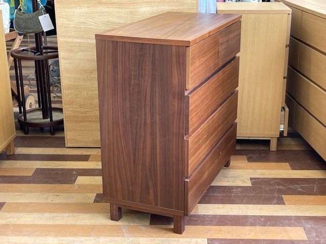 MUJI 無印良品 ウォールナット 4段チェスト 幅80×奥行40×高さ83cm 衣類