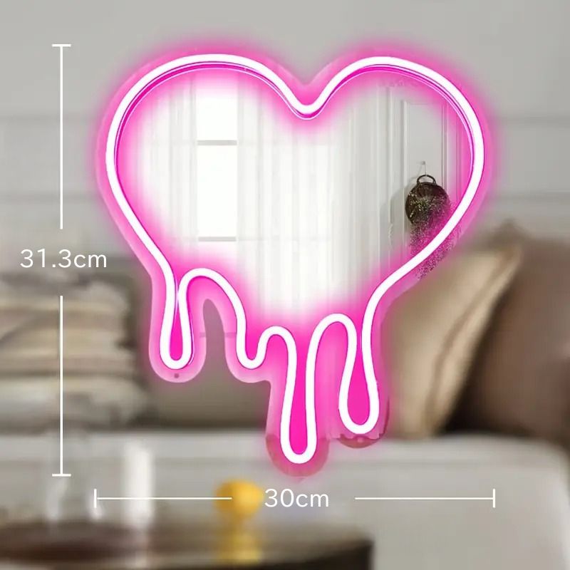 ネオンミラー ウォールミラー 壁掛け鏡 パーソナルミラー ネオンサイン