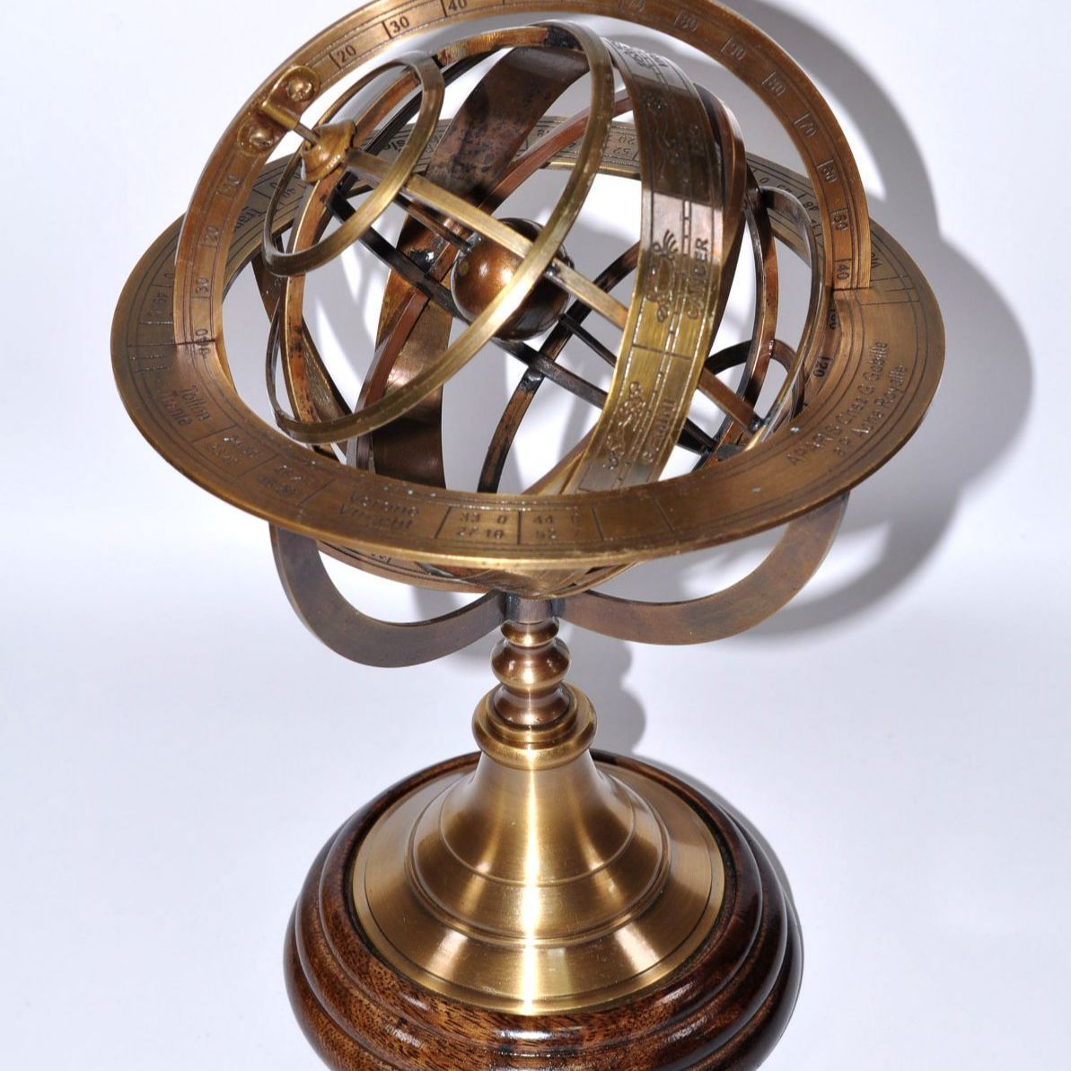 即納！アンティーク風 ヴィンテージ 真鍮製 渾天儀(アーミラリ天球儀
