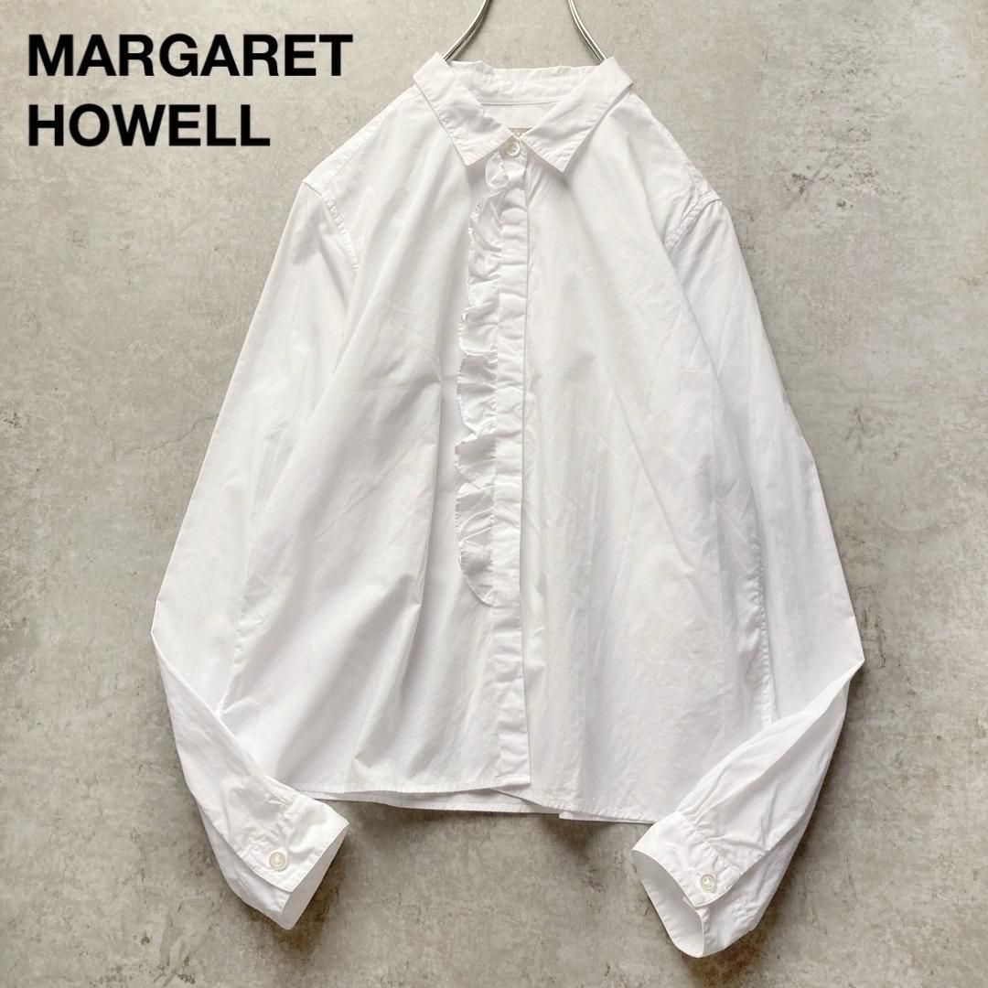 美品 MARGARET HOWELL マーガレットハウエル 長袖シャツ フリル