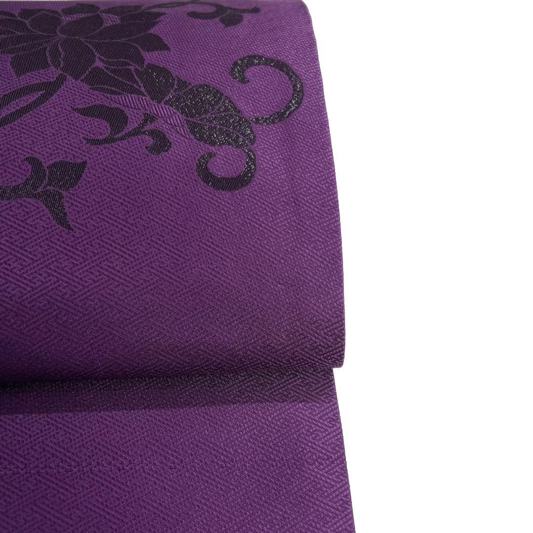 未着用 名古屋帯 唐花 唐草 紗綾形地紋 パープル 着物 094b d - メルカリ