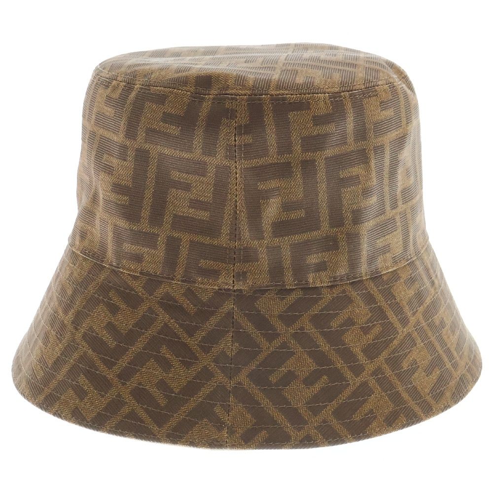 FENDI (フェンディ) FFロゴ ズッカ柄 バケットハット 帽子 ブラウン