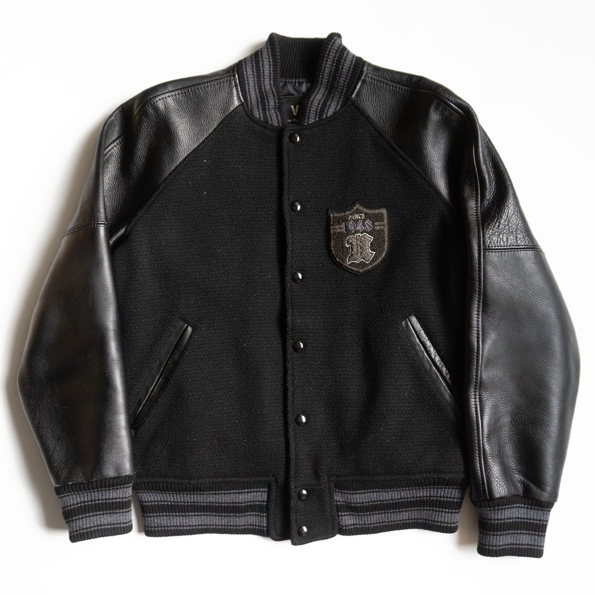 美品】 VAN JAC 【袖レザー スタジャン】L ヴァン ワッペン スタジアム