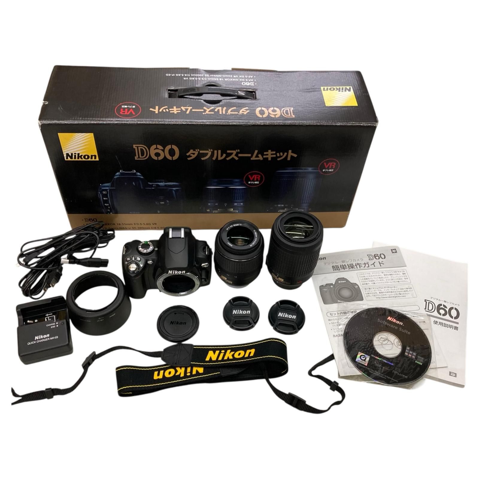 Nikon D60 ダブルズームキット 届いてすぐ使える！豪華おまけ・バッグ