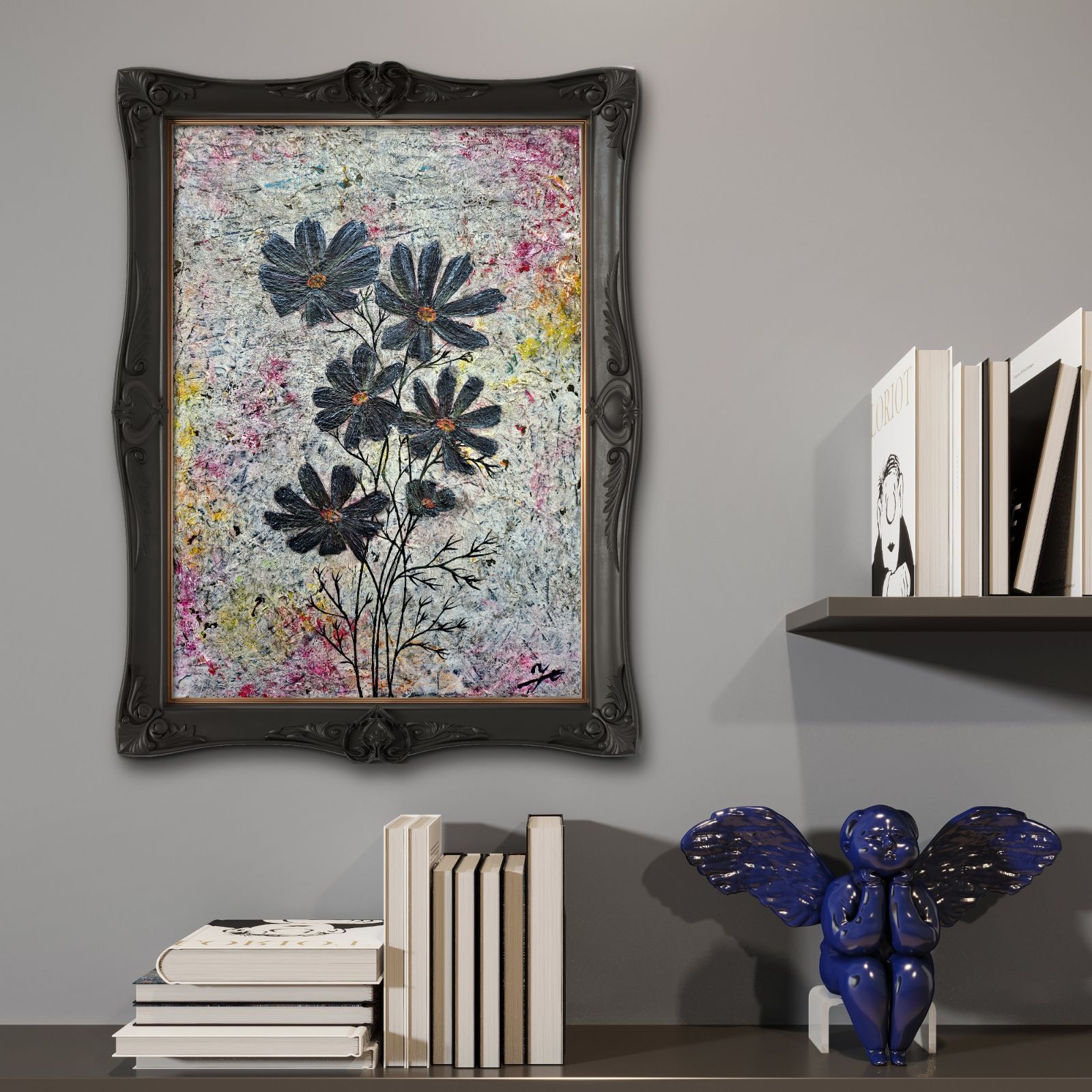 見えない境界 - 抽象画 24×33㎝ キャンバス F4号 原画1点のみ