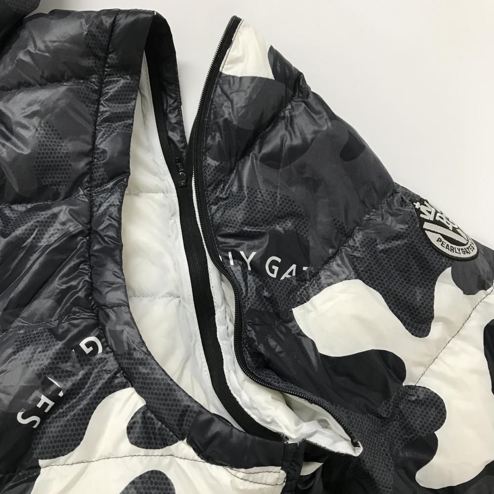 パーリーゲイツ ダウンジャケットブラック・ホワイト迷彩柄 サイズ4 美