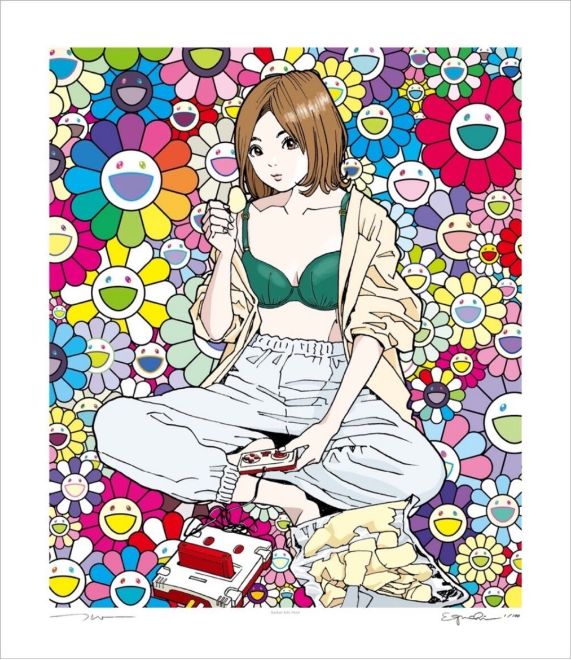 江口寿史・村上隆エディションサイン入りコラボレーション版画