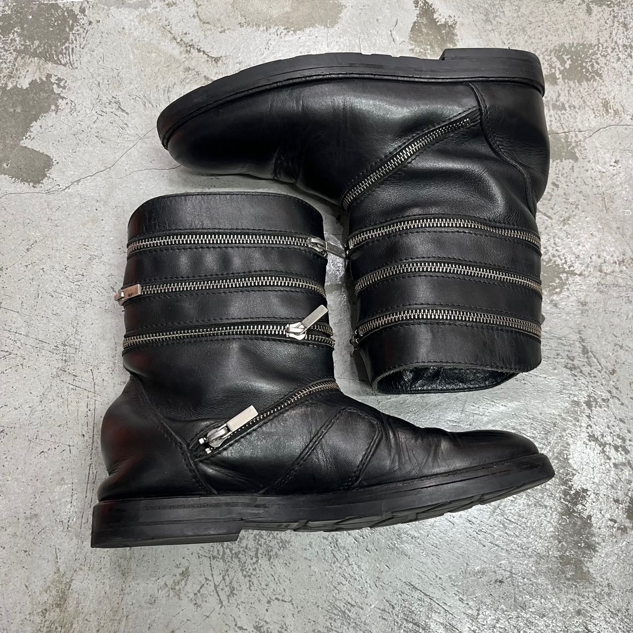 RAF SIMONS 06AW スパイラルジップ レザー ブーツ ラフシモンズ 10026