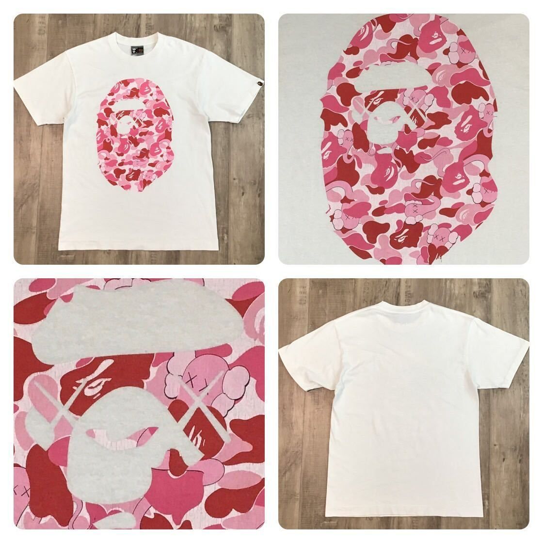 ☆激レア☆ KAWS × BAPE bendy ABC camo pink Big head Tシャツ M