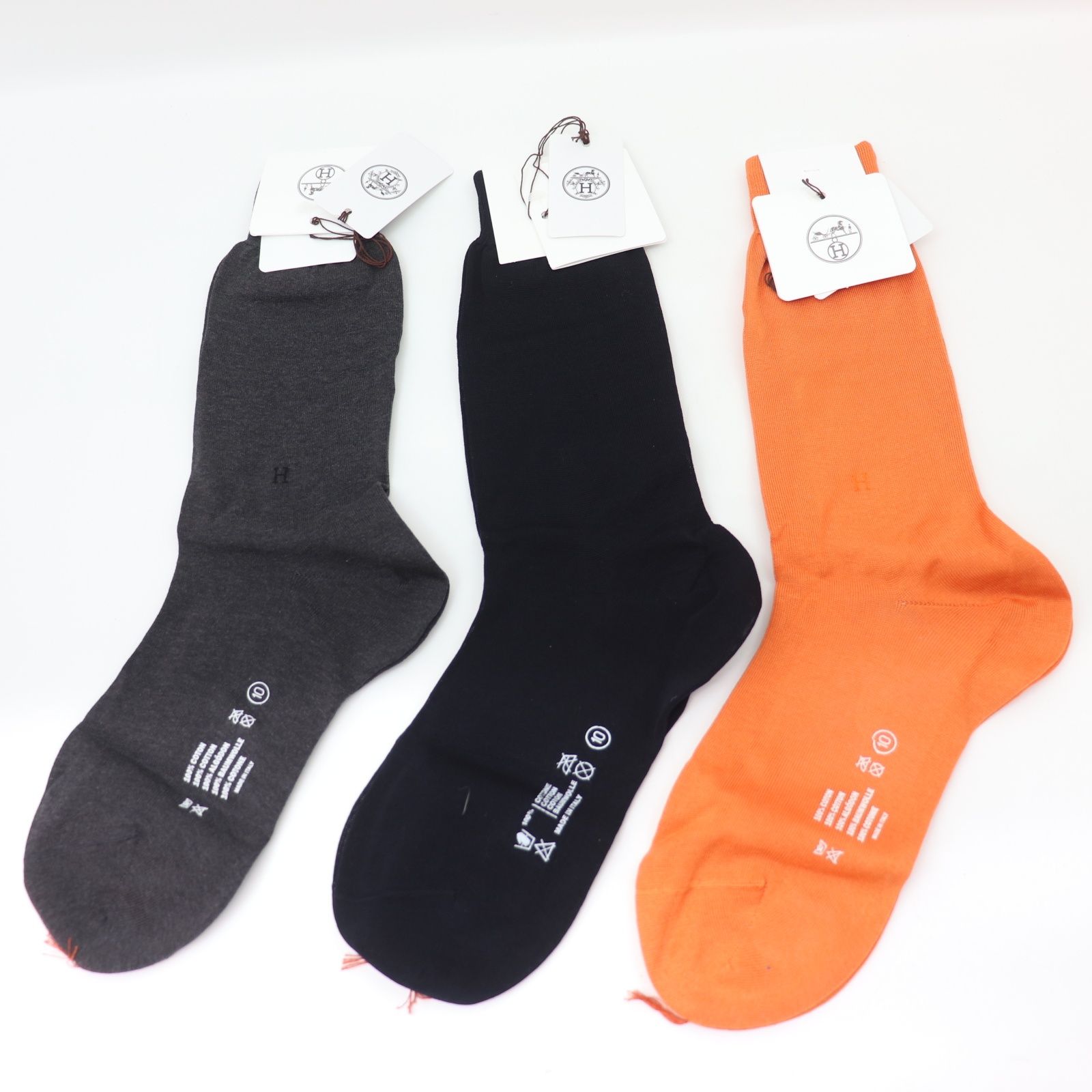 ITIQ3UEOCZYQ 未使用 保管品 HERMES エルメス 靴下 ソックス 3セット H