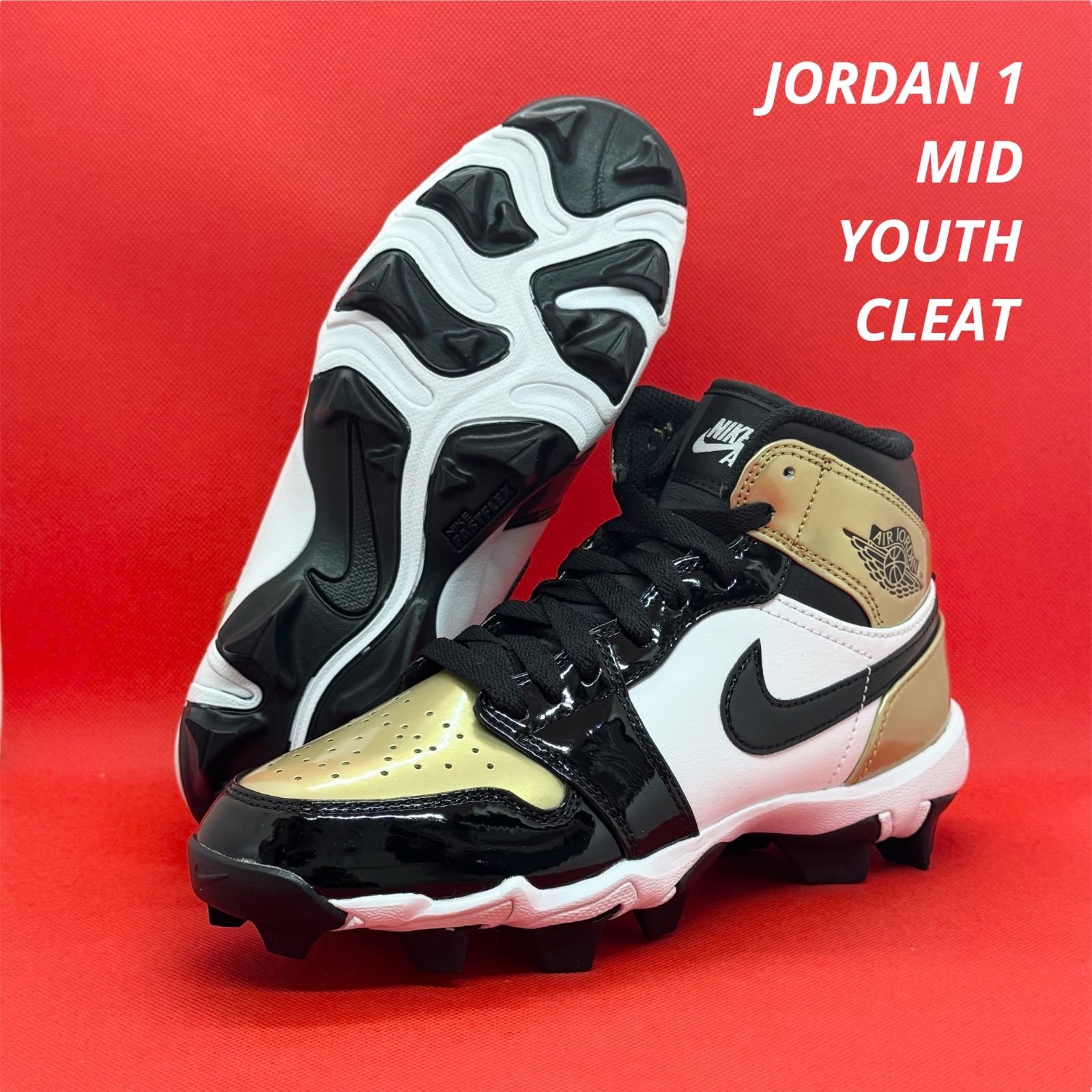 新品 ナイキ ジョーダン1 ジュニアサイズ 野球スパイク ポイント