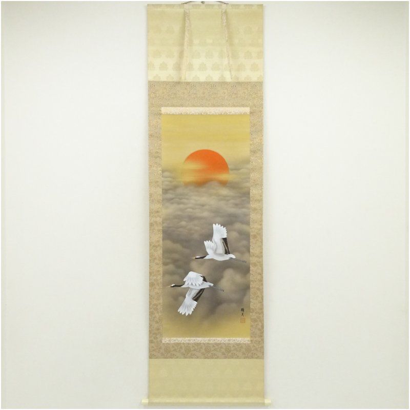 美品 掛け軸 佐藤雅美作 立雛図 共箱 雛祭り 縁起物 真筆証明書付き 美