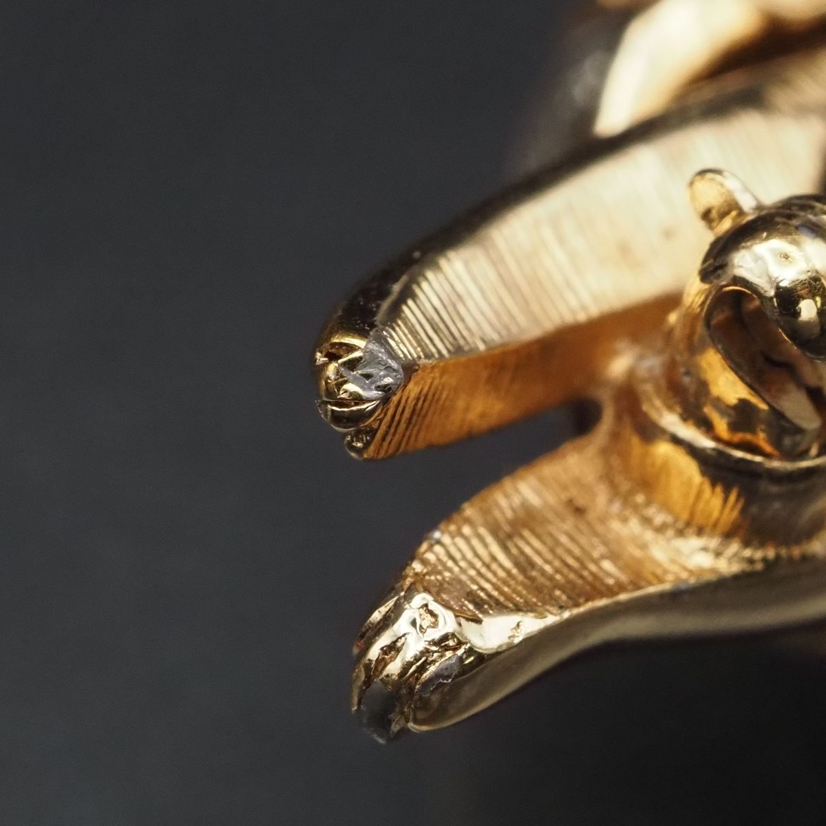 F319 サイナー CINER ブローチ 亀 カメ ラインストーン ゴールド