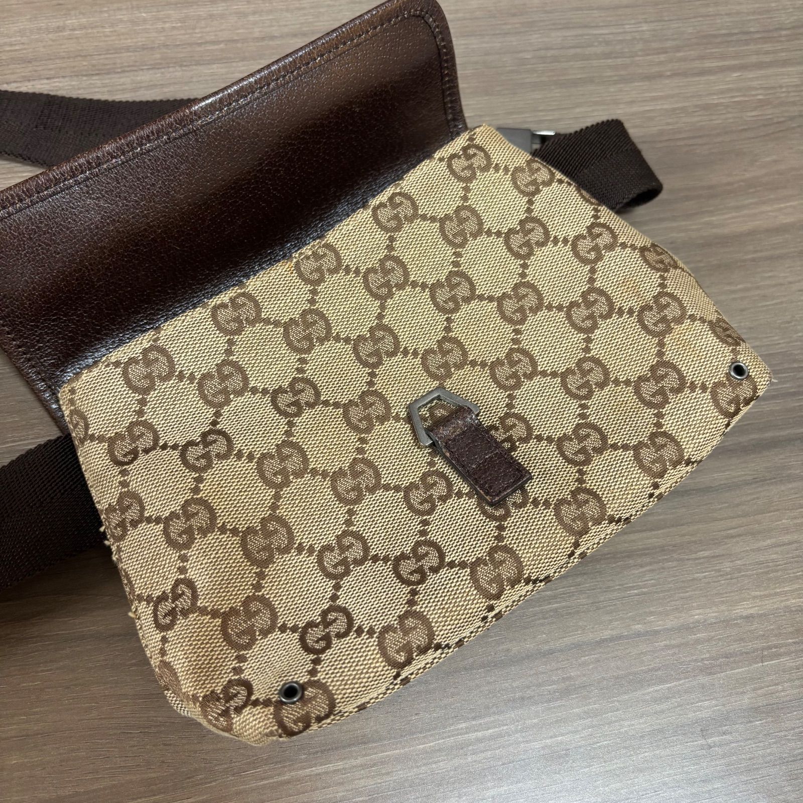 ☆グッチ GUCCI GG柄 ウエストバッグ ロゴ ボディバッグ GGキャンバス
