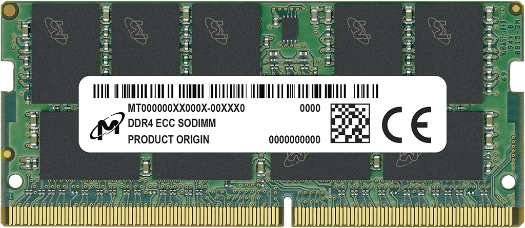 Micron 16GB DDR4-3200 ECC SODIMM 1Rx8 CL22 | MTA9ASF2G72HZ-3G2F1R