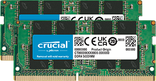 Crucial 32GB Kit (16GBx2) DDR4-2666 SODIMM | CT2K16G4SFRA266