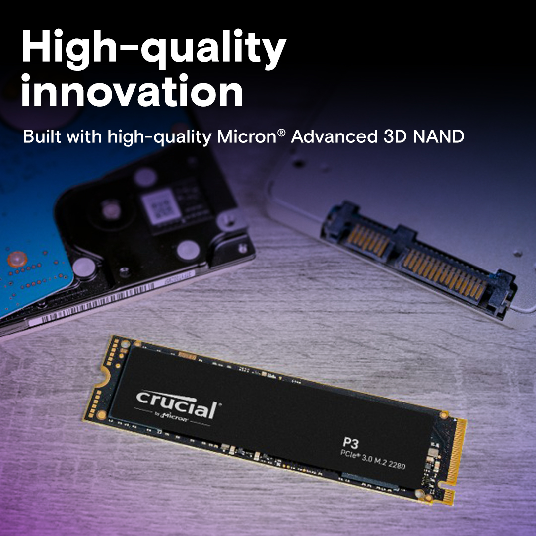 Crucial P3 1TB PCIe M.2 2280 SSD | CT1000P3SSD8 | crucial.com