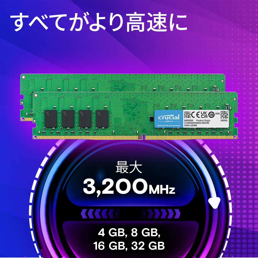 Crucial 32GB Kit (16GBx2) DDR4-3200 UDIMM | CT2K16G4DFRA32A