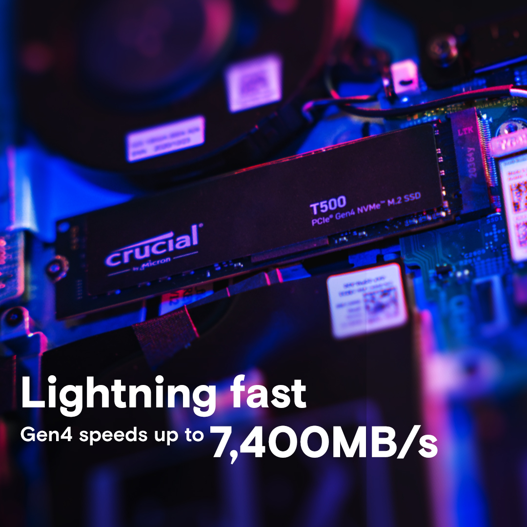 Crucial T500 4TB PCIe Gen4 NVMe M.2 SSD | CT4000T500SSD3 | crucial.com