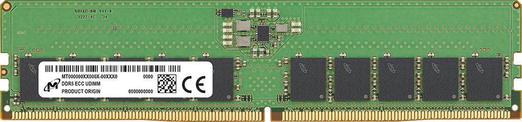Micron 16GB DDR5-5600 ECC UDIMM 1Rx8 CL46 | MTC10C1084S1EC56BR