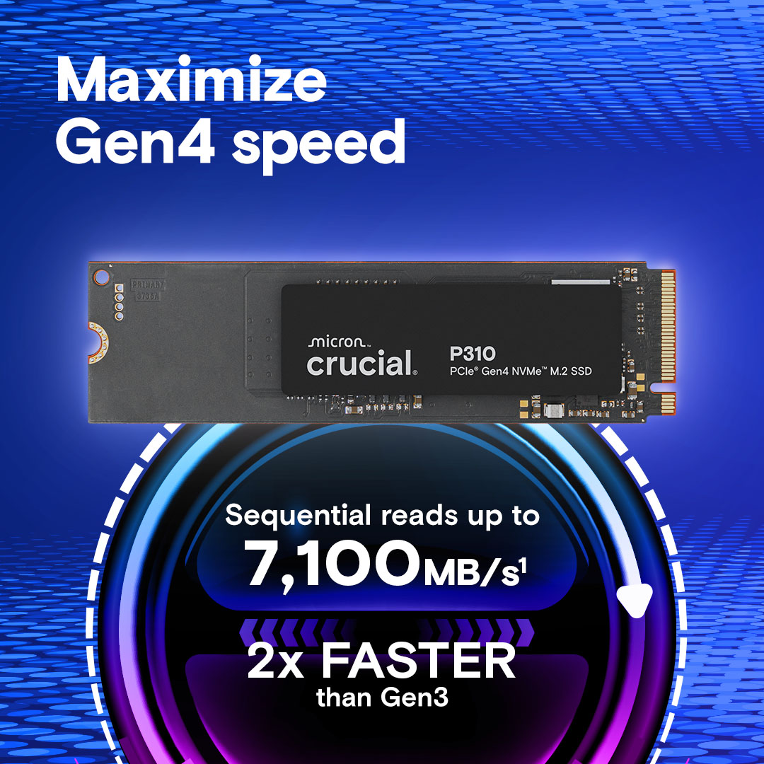 Crucial P310 2TB PCIe Gen4 NVMe 2280 M.2 SSD | CT2000P310SSD8