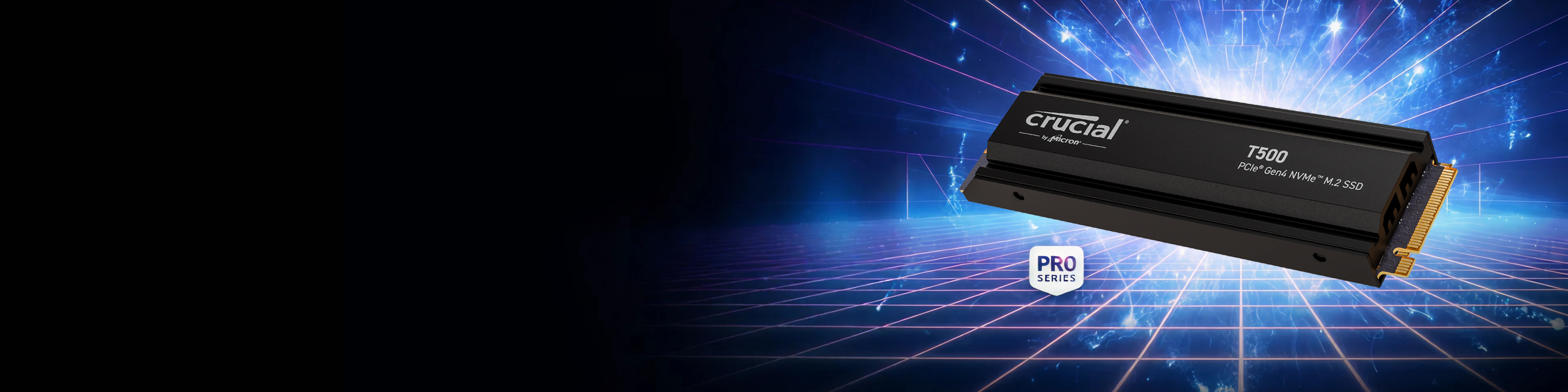 Crucial T500 2TB PCIe Gen4 NVMe M.2 SSD with heatsink