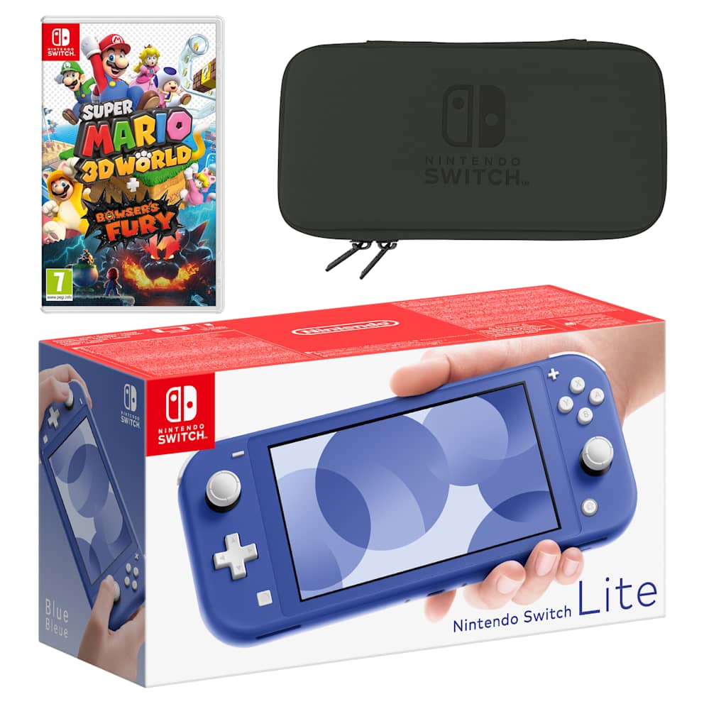 Nintendo Switch Lite (Blue) Super Mario 3D World + Bowser's Fury