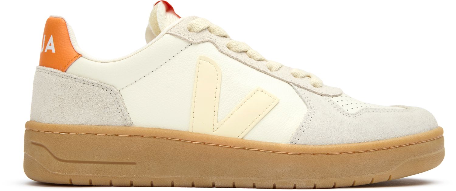 Womens Veja V-82 Leather Sneakers In Calcaire/Fury | Soletrader