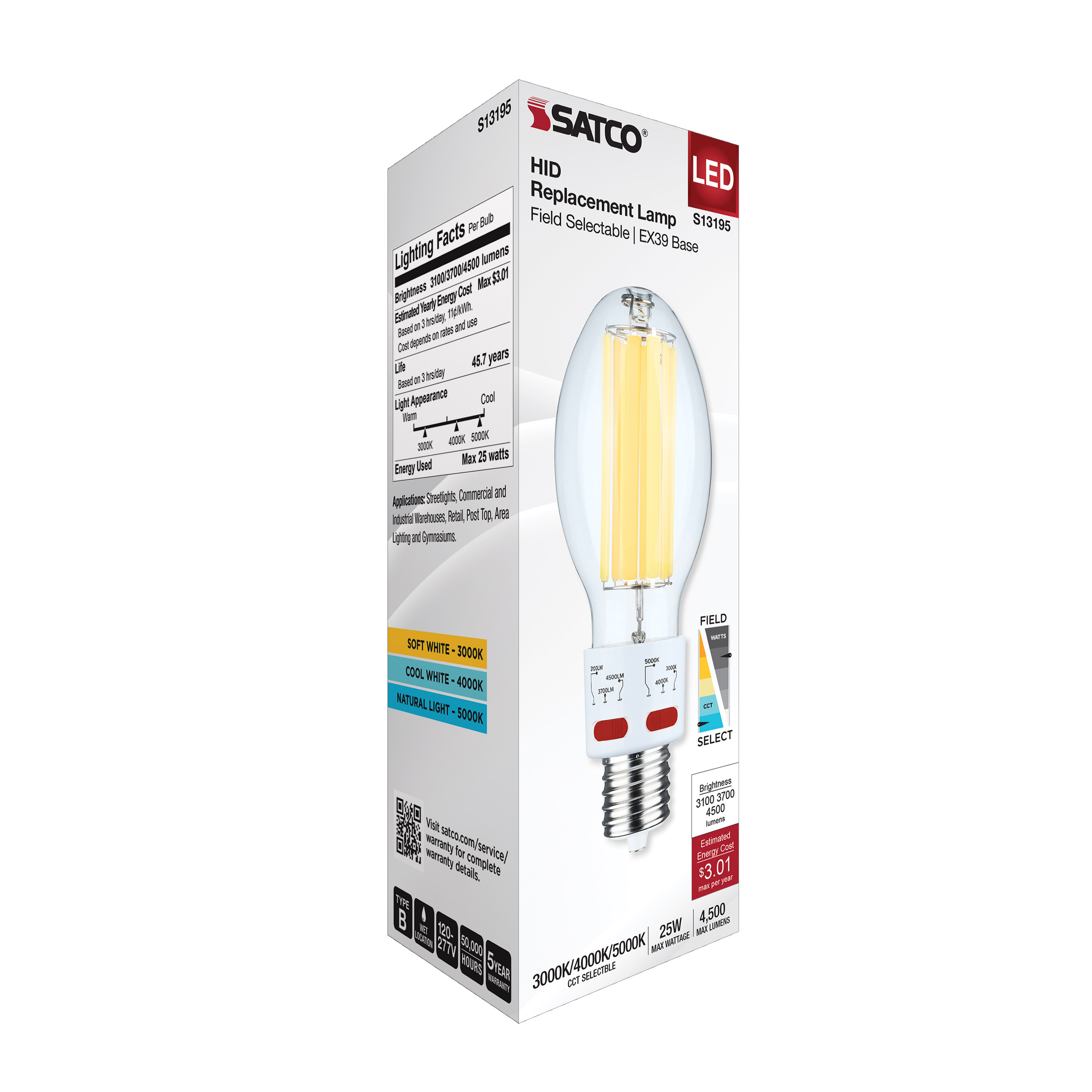 S13195 25W/LED/HID/ED28/CCT/EX39/CL