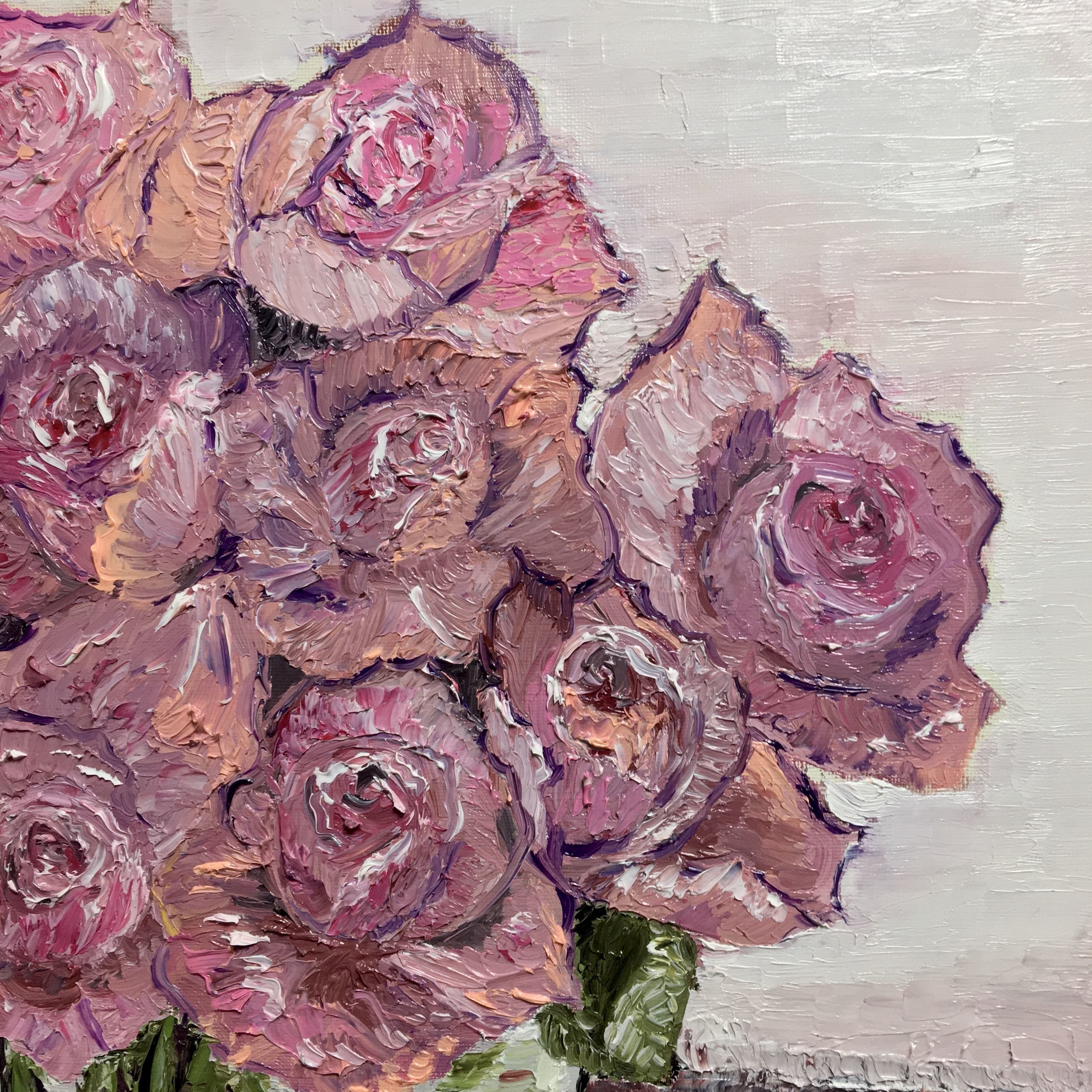 油絵「窓辺のバラ」|芸術 絵画｜雨星立夏 Rikka Amahoshi / 絵画