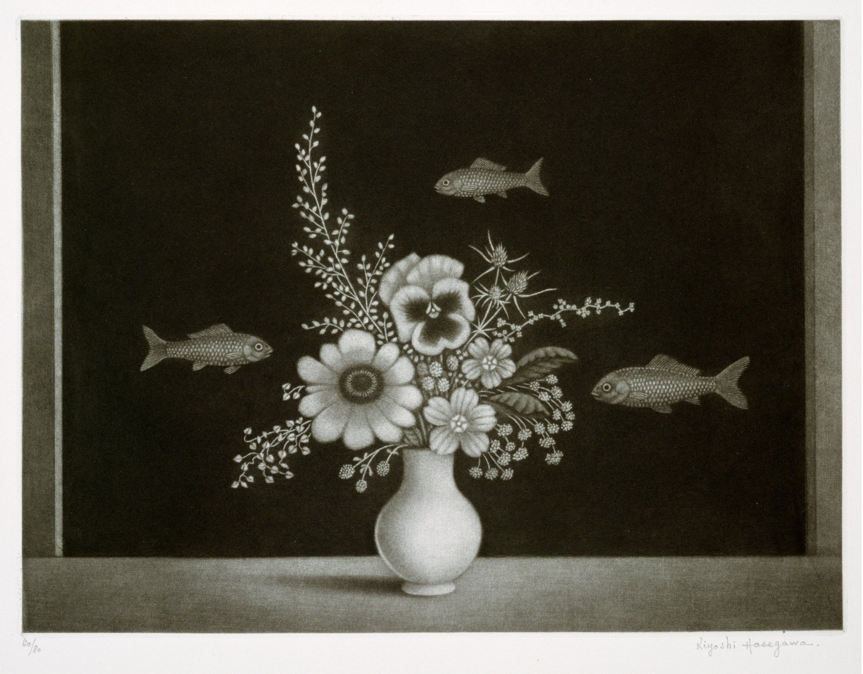 いのち」をつつむ黒―長谷川潔《草花とアカリョム》｜横浜美術館