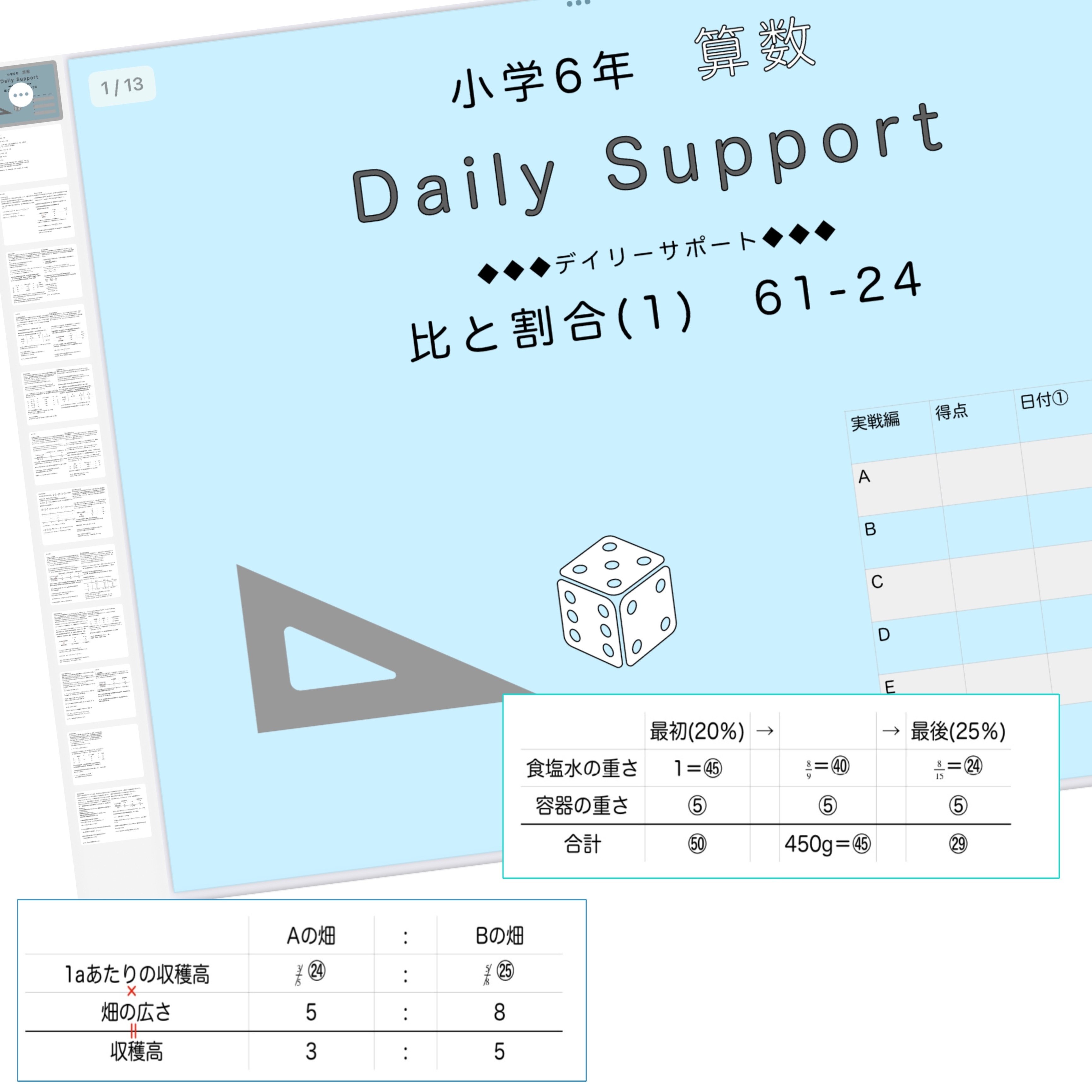 算数6年サピックス デイリーサポート解説［61-24 比と割合(1)］｜SAPIX