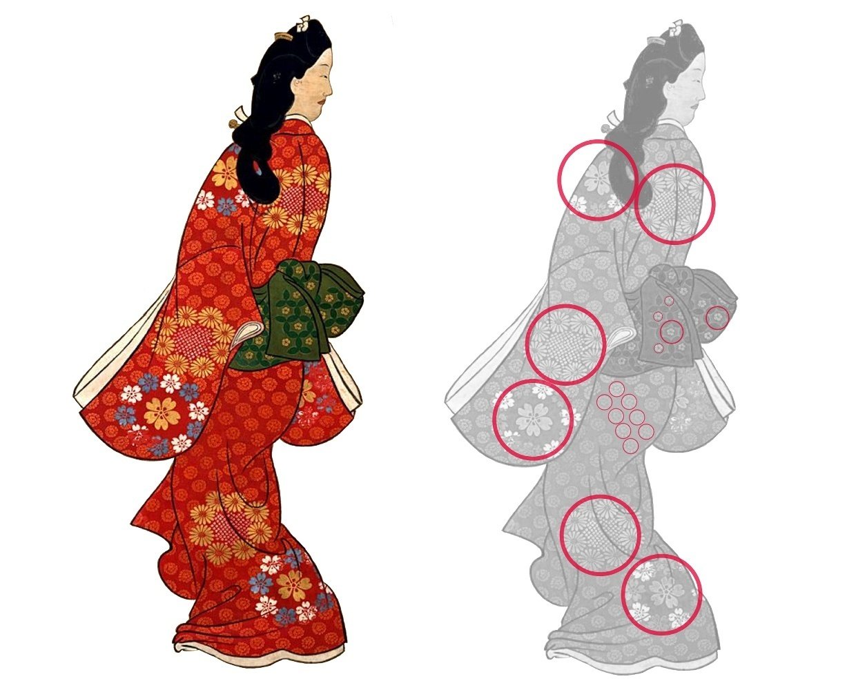 文様礼賛 #01菱川師宣《見返り美人図》｜筧菜奈子