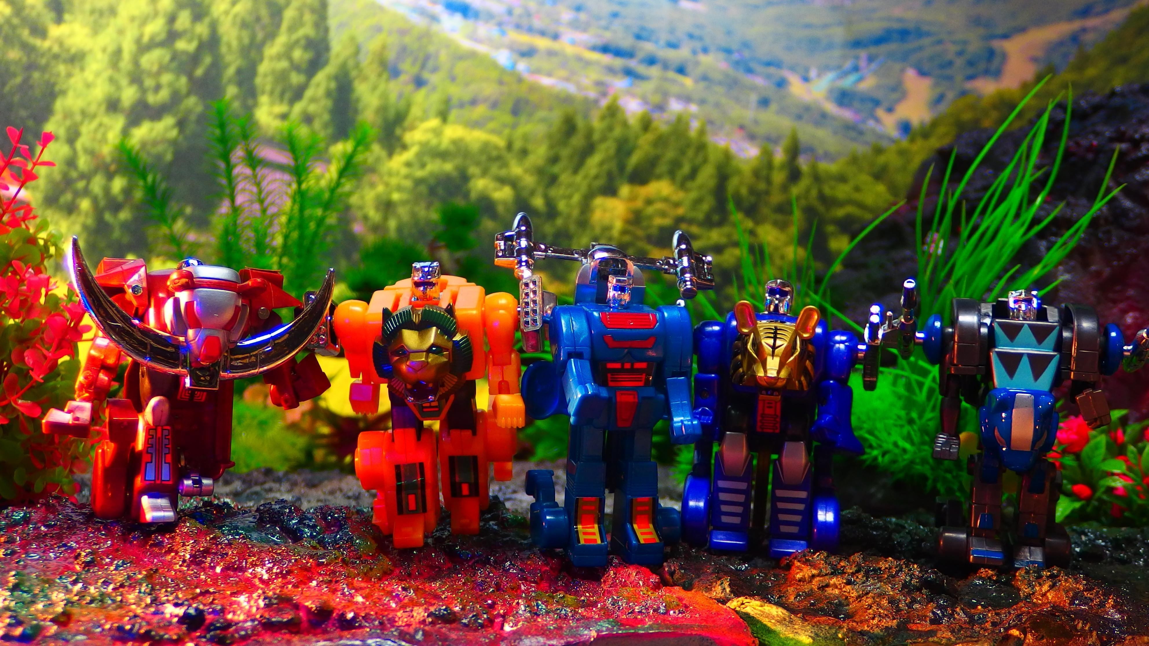 フックトイ][変形ロボ]ジオラマ玩具レビュー208 ライオン(動物変身戦隊