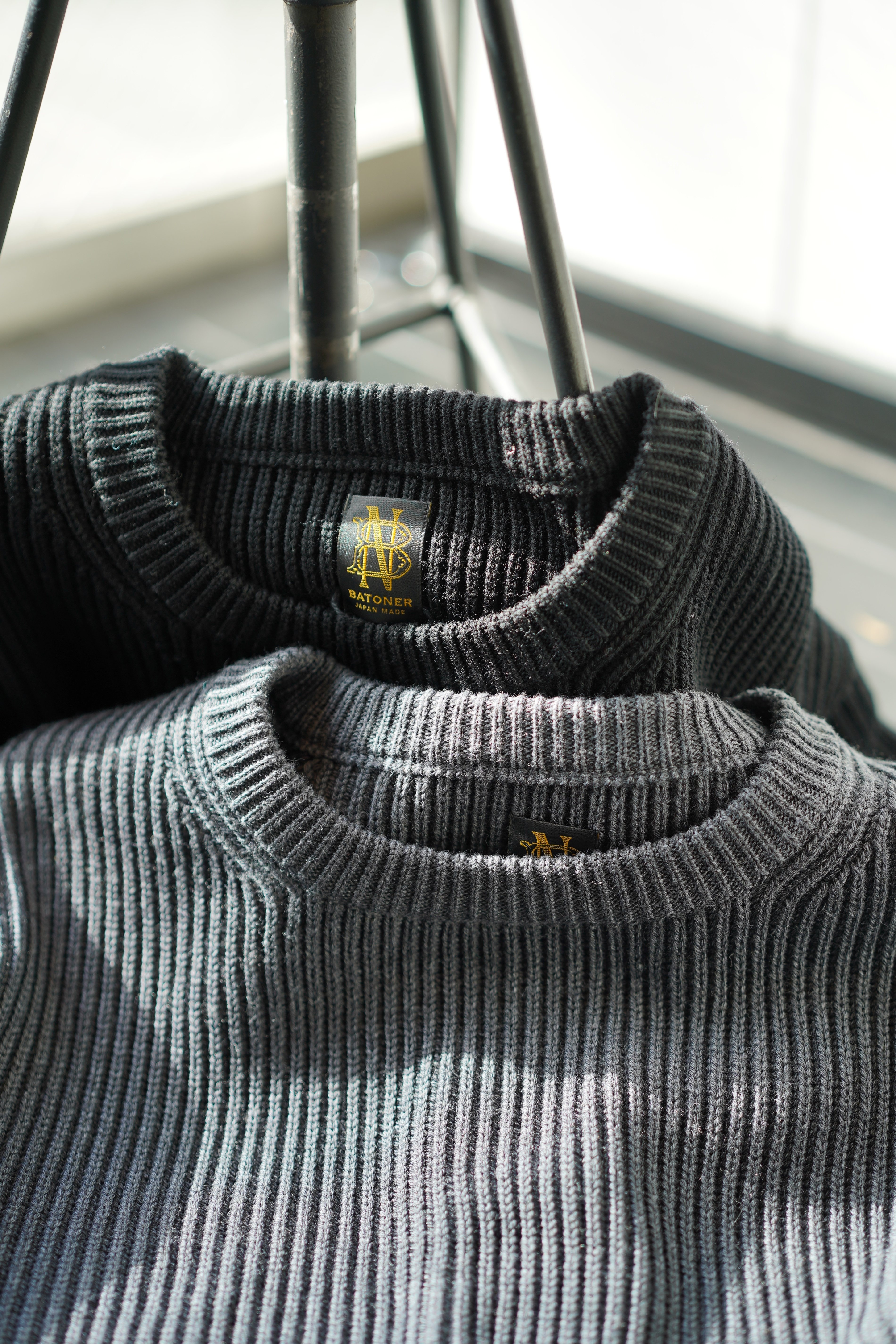 バトナーナッピングウールニットセーターネップピリングメンズグレー