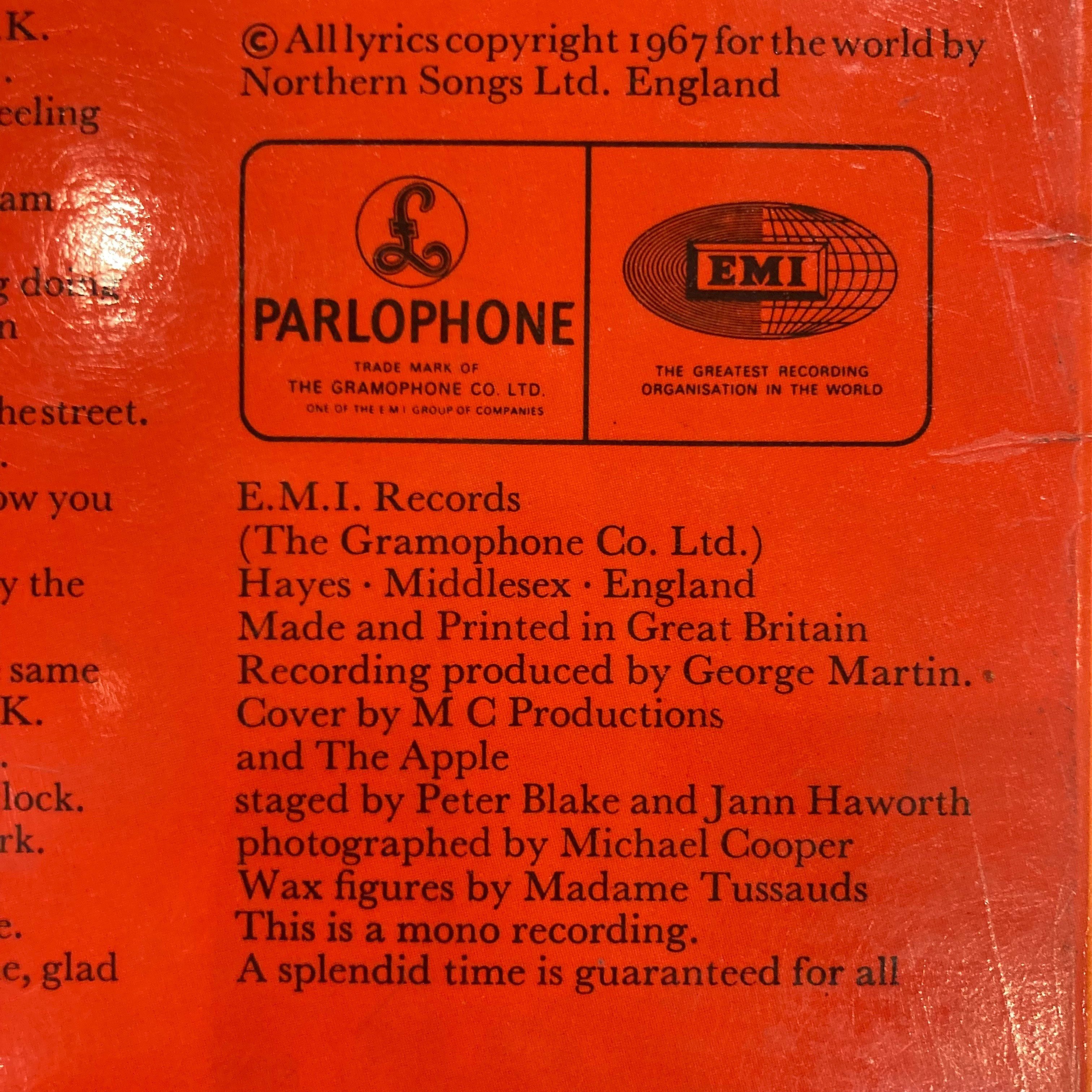 The Beatles『Sgt. Pepper's Lonely Hearts Club Band』のUKオリジナル