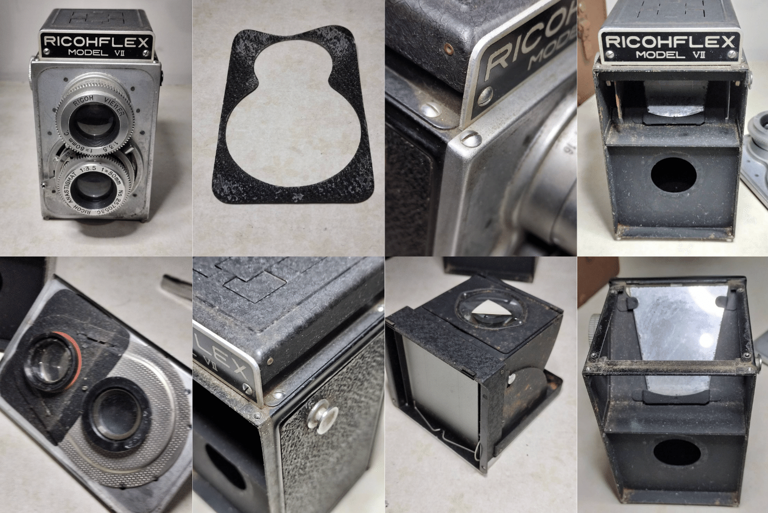2眼カメラ RICOHFLEX VIIの整備｜かけだしのかめらすみす
