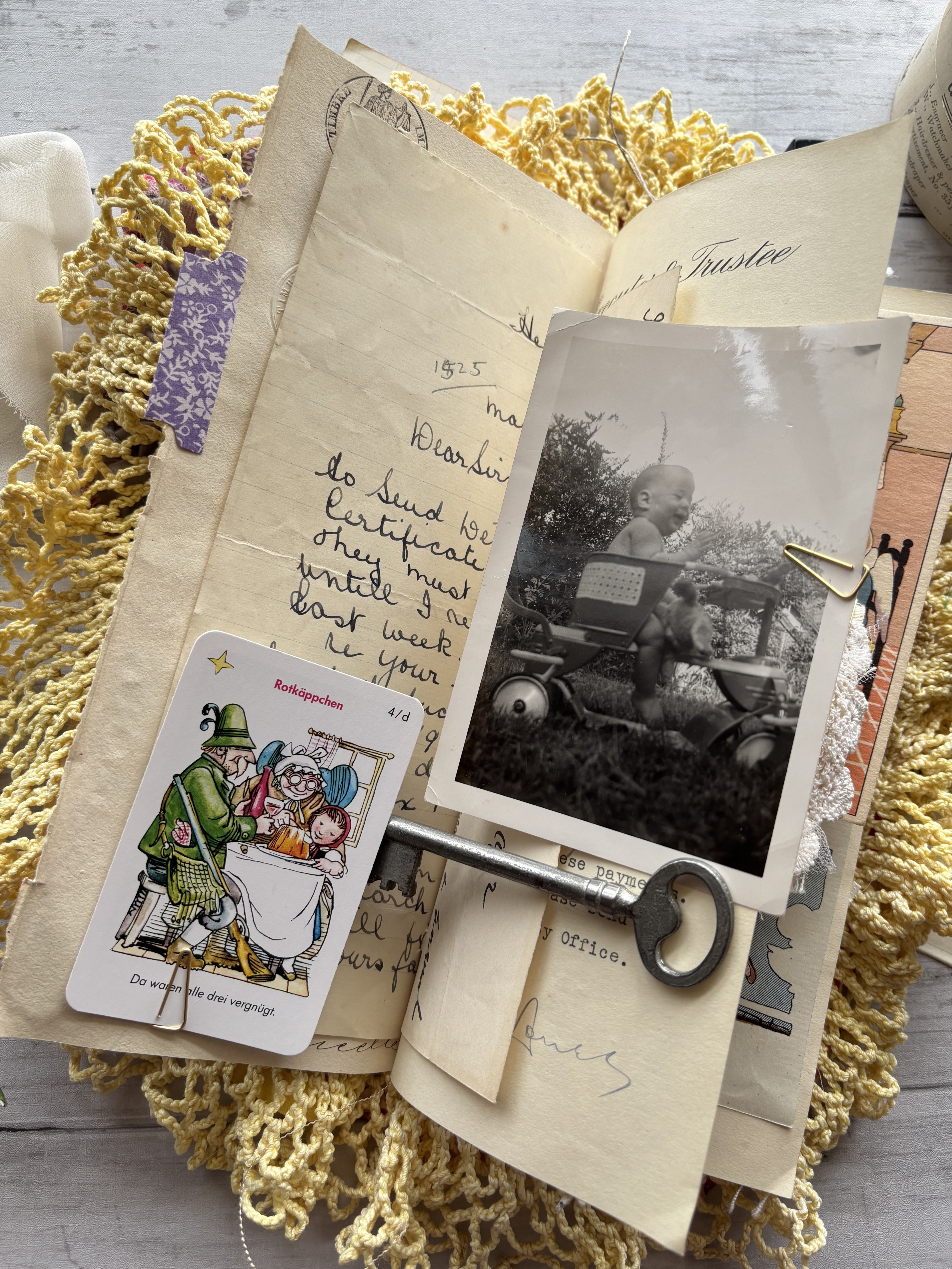 世界で一つのジャンクジャーナルに1940年代スクラップブック 紙モノ