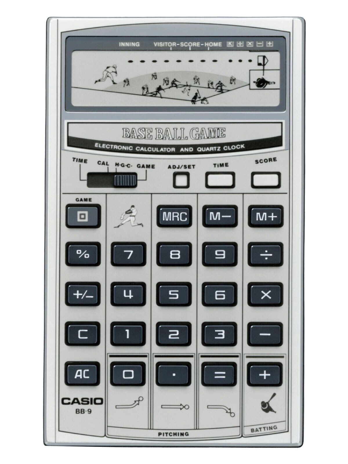 カシオのオモシロ電卓物語 Vol.1 : 野球ゲームができる「BB-9