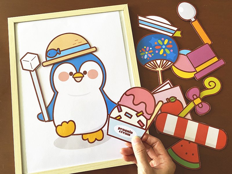 シアター素材】ペンギンちゃん｜7月8月夏におすすめ｜イシグロフミカ