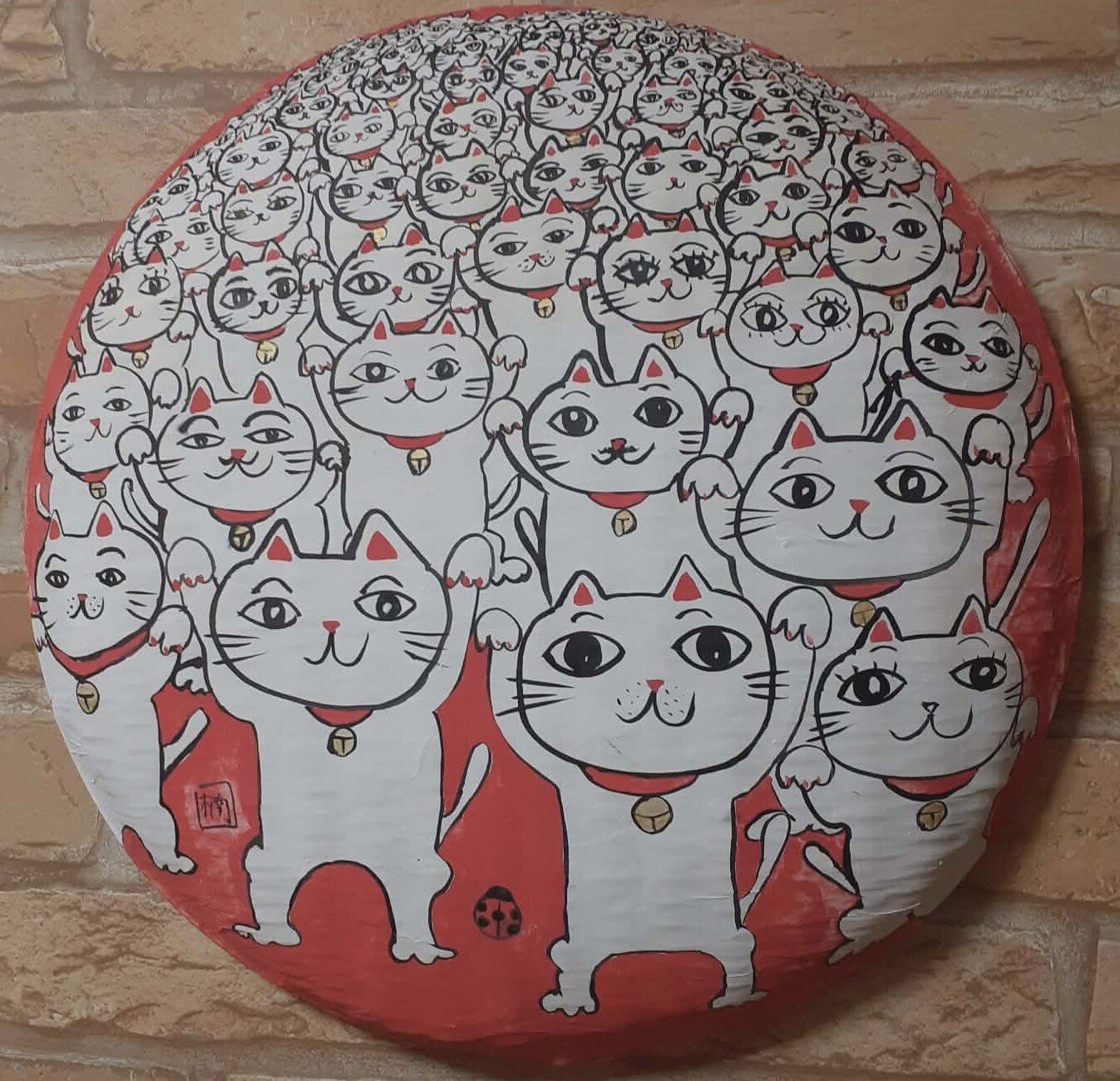 画家 小楠アキコの日本画の開運招き猫の作品がNYアートフェアへ