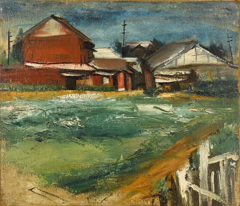 絵画オークション本日開催】夭折の天才・佐伯祐三の《下落合風景