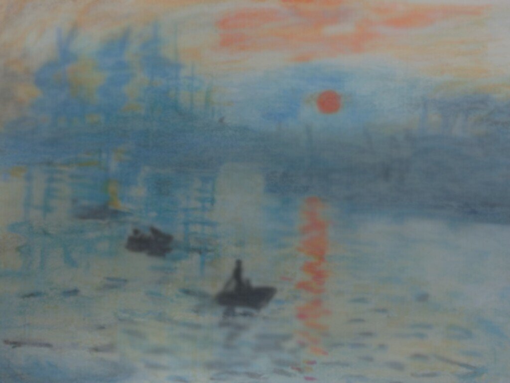 モネの『印象・日の出』クレパスで模写｜せきぞう、