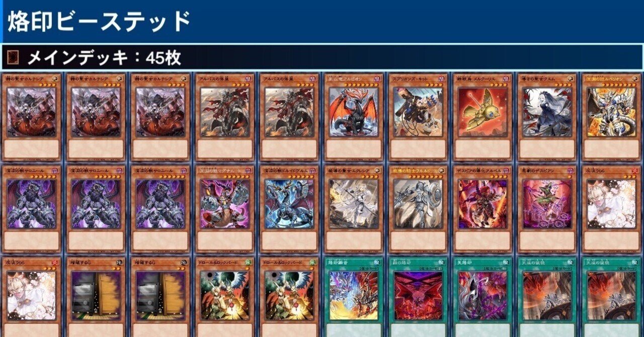 遊戯王OCG]天底の使徒採用型烙印ビーステッドのデッキレシピについて