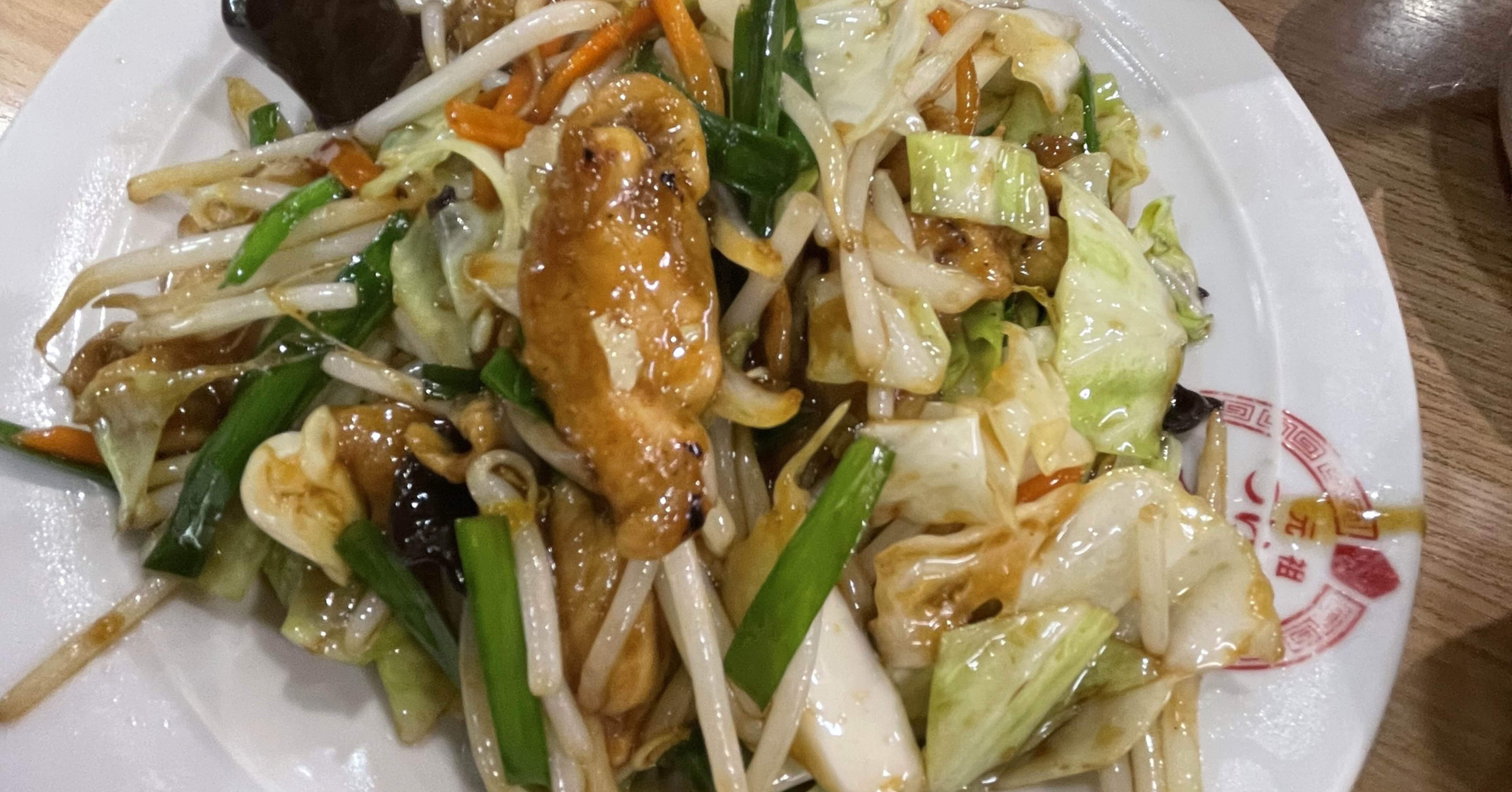 食品サンプル 肉野菜炒め 幅26cm 昭和レトロ 中華料理 これぞ肉野菜