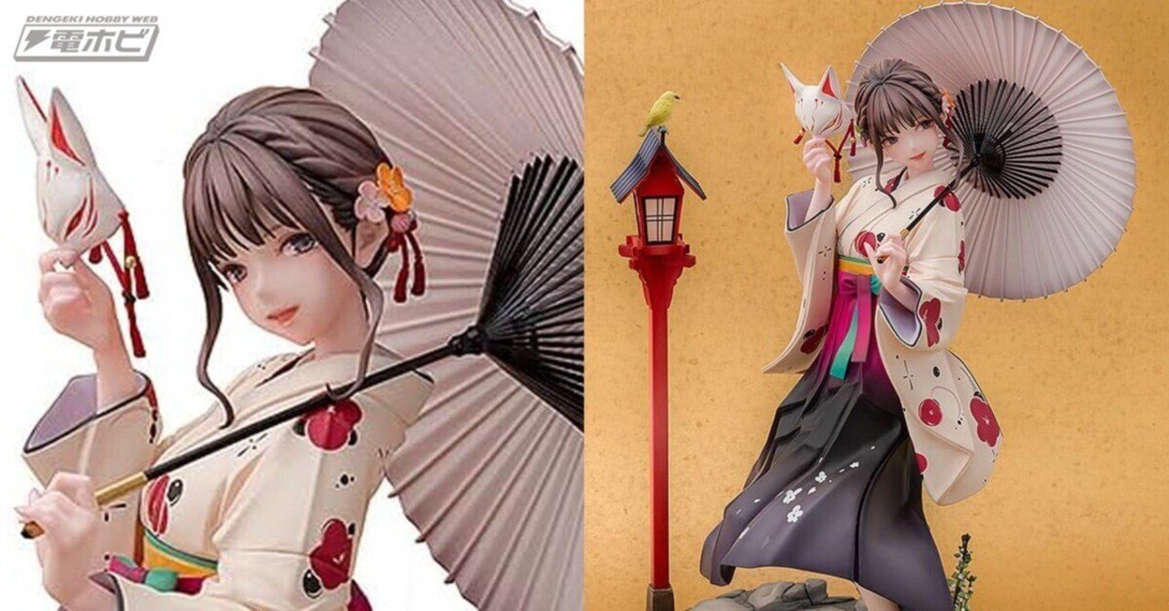 こちらを振り返る和装少女と情景仕立ての台座が麗しい！天三月氏