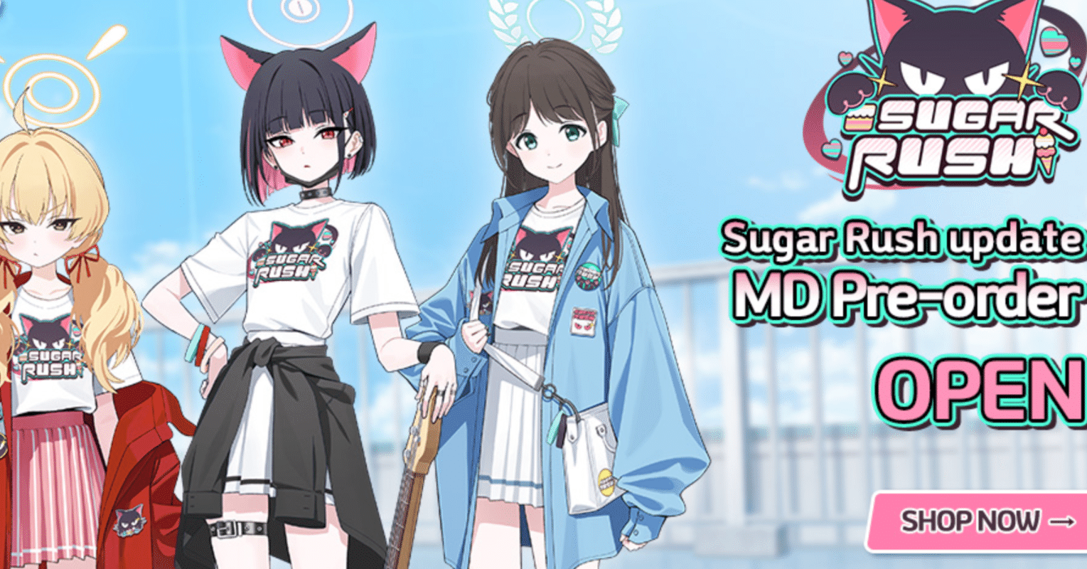 ブルーアーカイブ ブルアカ 韓国公式 SUGAR RUSH シャツ 2XL ブルー