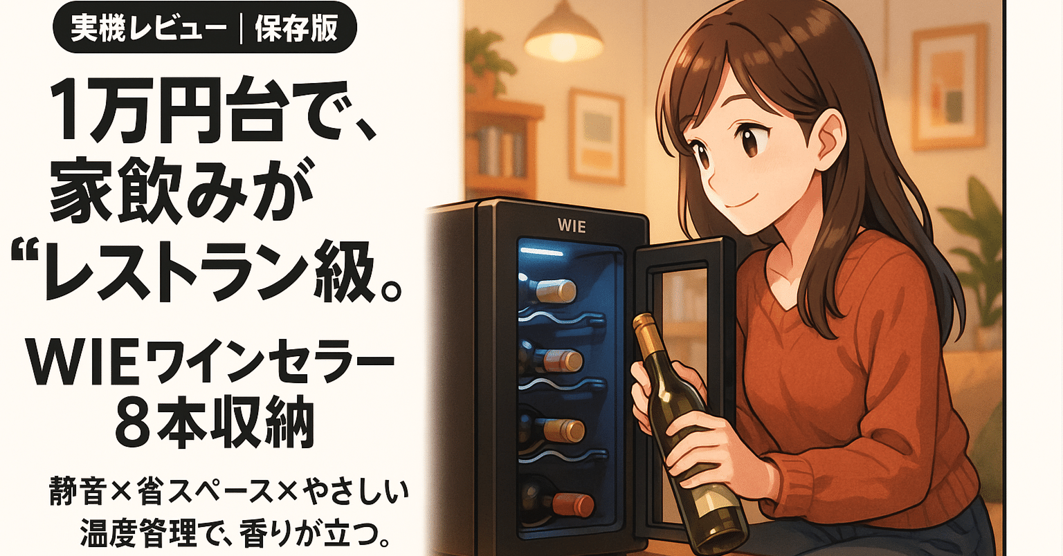 実機レビュー】WIE ワインセラー 8本収納が私の“おうち飲み”を変えた話