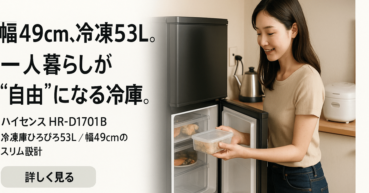 暴露レビュー】ハイセンス冷蔵庫 HR-D1701Bは“買い”か？一人暮らしの私