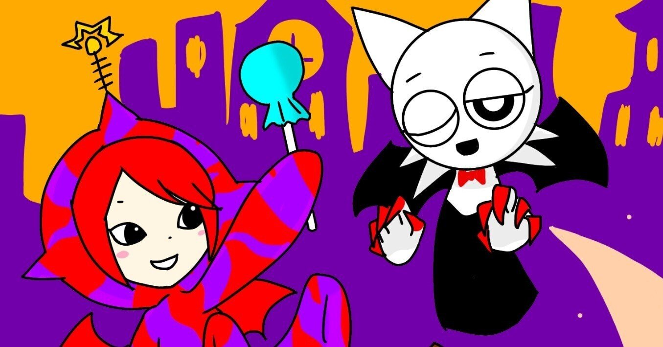 1日遅れのハロウィンイラスト🎃｜うてな柎